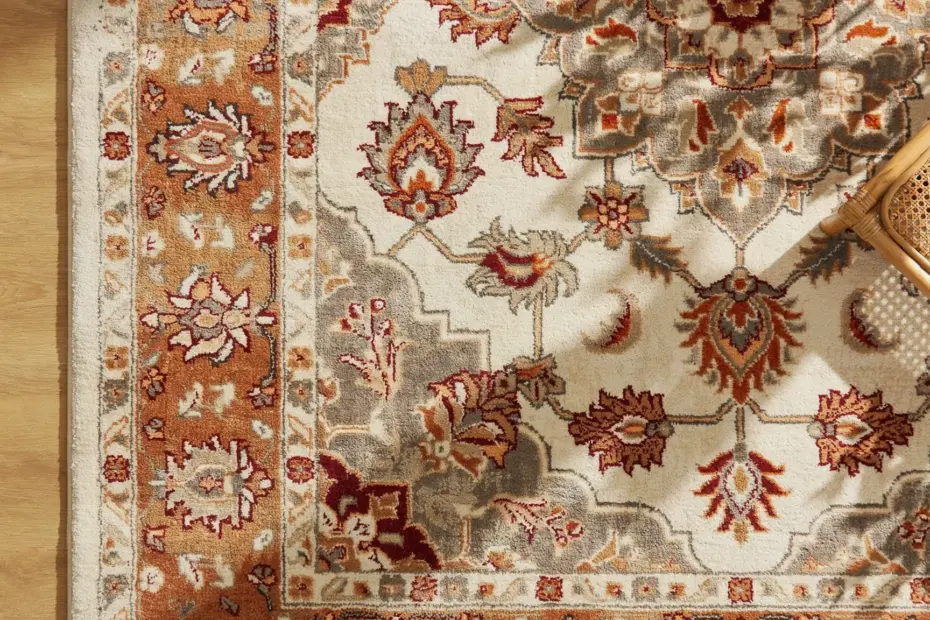 Vintage Rug Sample: Laurel LAU-03 Cream 18x18 by Rifle Paper Co | Perfect for Decor Testing