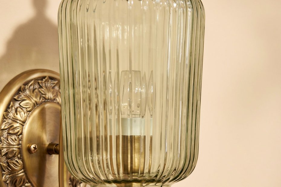Milk Glass Sconce for Half Bath | Vintage Scallop Wall Light | Powder Room Decor Idea