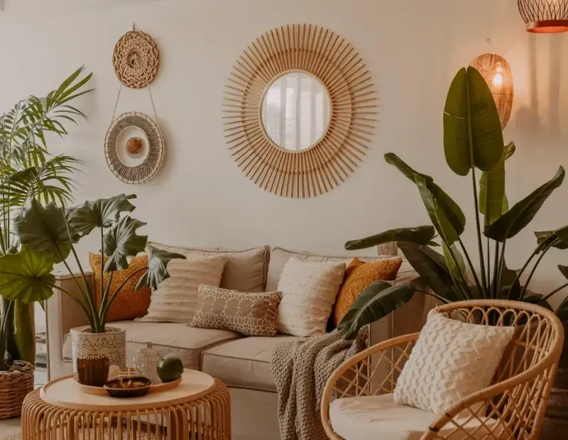 Cozy Boho Living Room on a Budget – Beige Couch, Jute Rug & Plants