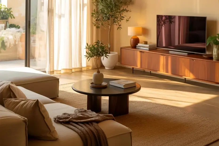 Affordable Minimalist Living Room with a Jute Rug on a Budget