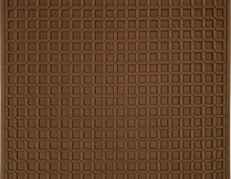 Chocolate Brown Grid Rug for Fall | Quilted Area Rug Design